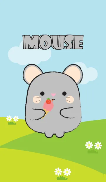 [LINE着せ替え] Pretty Fat Gray Mouse Theme (jp)の画像1