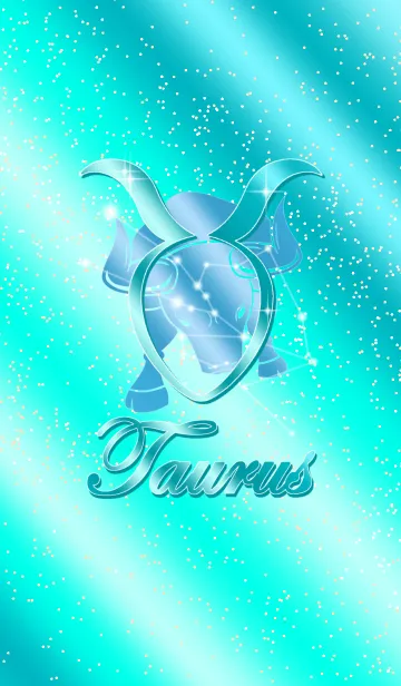 [LINE着せ替え] 12星座 牡牛座2 水色の画像1