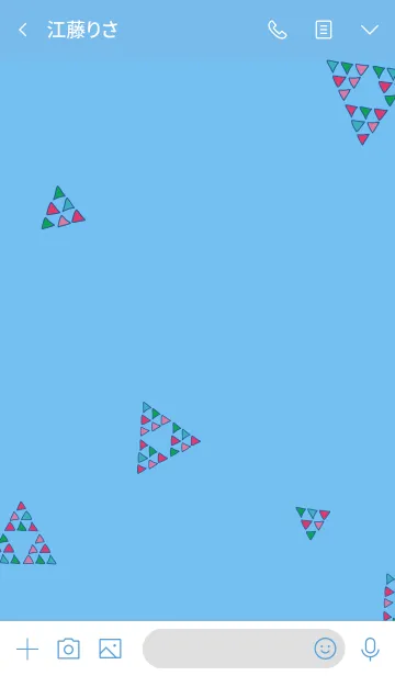 [LINE着せ替え] 【青】花と猫と三角の画像3