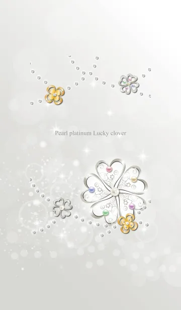 [LINE着せ替え] 超運気UP♥Pearl platinum Lucky cloverの画像1