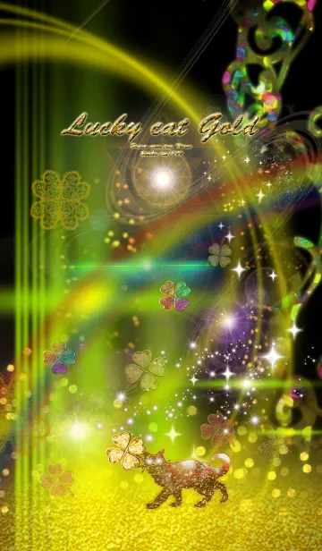 [LINE着せ替え] 運気上昇の猫 Lucky cat Goldの画像1