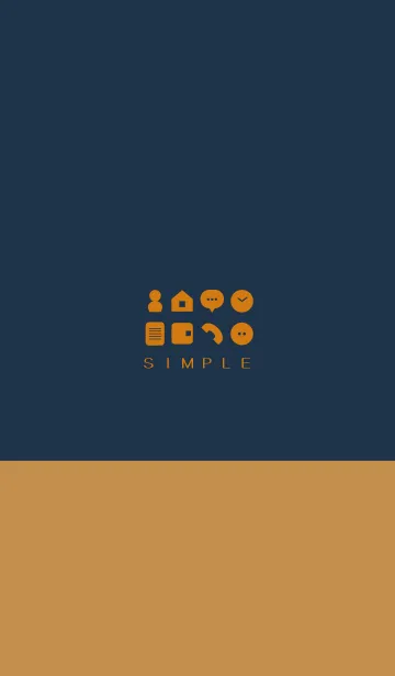 [LINE着せ替え] シンプル（brown blue)V.433の画像1