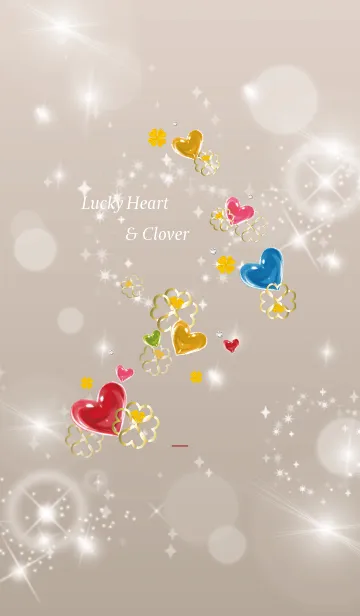 [LINE着せ替え] ボルドー : 全運気UPハート クローバーの画像1