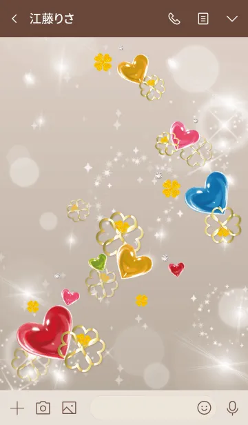 [LINE着せ替え] ボルドー : 全運気UPハート クローバーの画像3