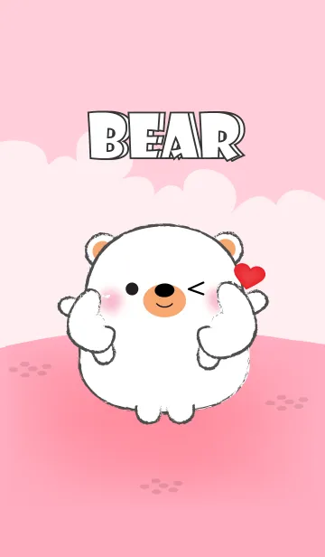 I Love You White Bear Theme (jp)の着せ替えメイン画像