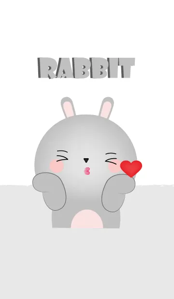 [LINE着せ替え] Love Love Cute Gray Rabbit Theme (jp)の画像1