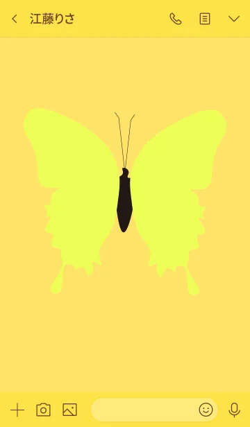 [LINE着せ替え] simple butterfly(yellow2)の画像3