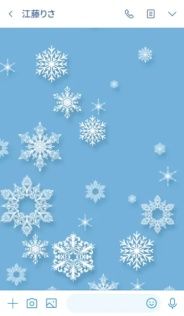 [LINE着せ替え] White Snowflakes Theme jpの画像3