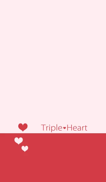 [LINE着せ替え] トリプルハート*レッド＆ピンクの画像1