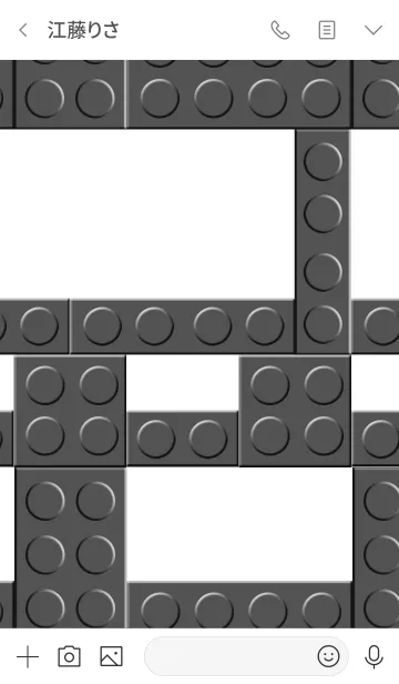 [LINE着せ替え] ブロック×ブロック グレーの画像3