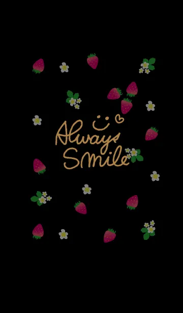 [LINE着せ替え] 苺-黒色背景3-の画像1