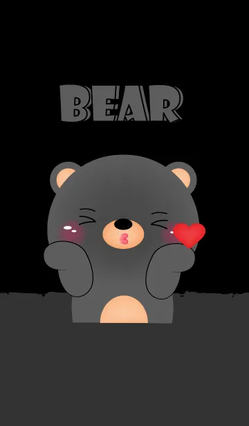 [LINE着せ替え] Love Love Cute Black Bear (jp)の画像1