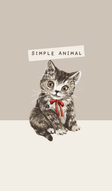 [LINE着せ替え] SIMPLE ANIMAL -ネコとリボン-の画像1