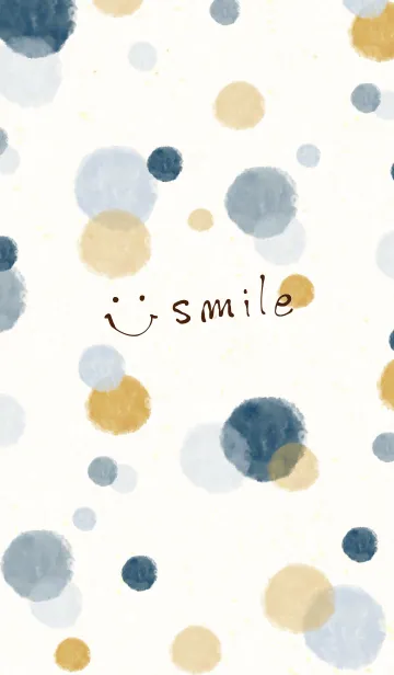 [LINE着せ替え] スマイル-大人水彩水玉2-の画像1