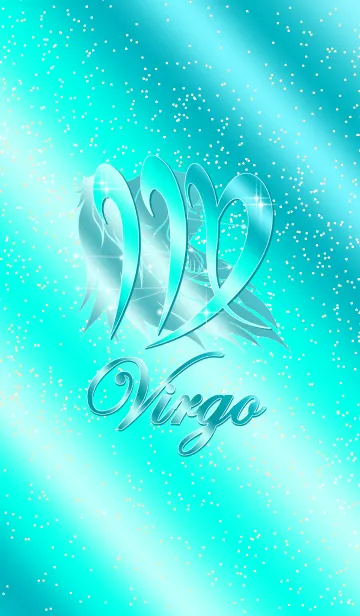 [LINE着せ替え] 12星座 乙女座2 水色の画像1