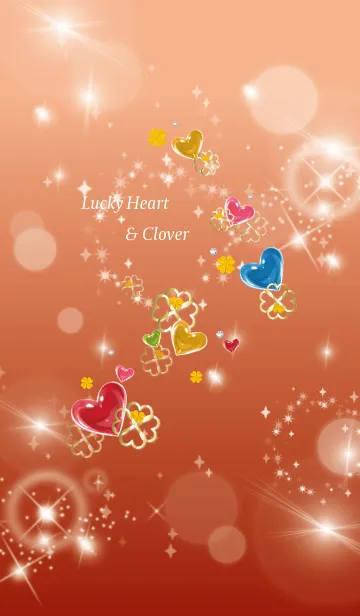 [LINE着せ替え] 赤 : 全運気UPハートとクローバーの画像1