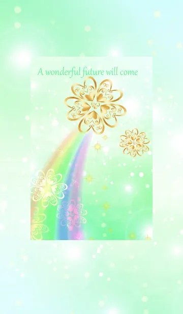 [LINE着せ替え] ぐんぐん運気上昇♪虹とクローバー♪の画像1