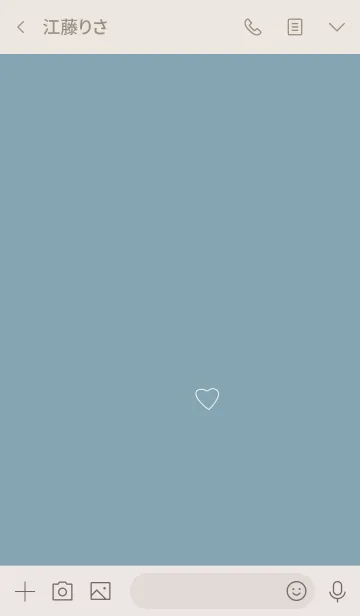 [LINE着せ替え] ブルーベージュとゆるハートの画像3