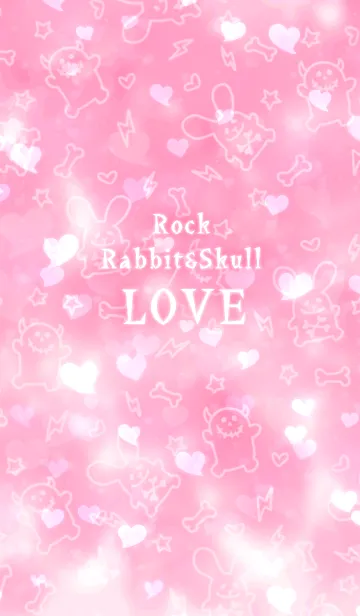 [LINE着せ替え] ロックなウサギとドクロちゃん/ラブの画像1