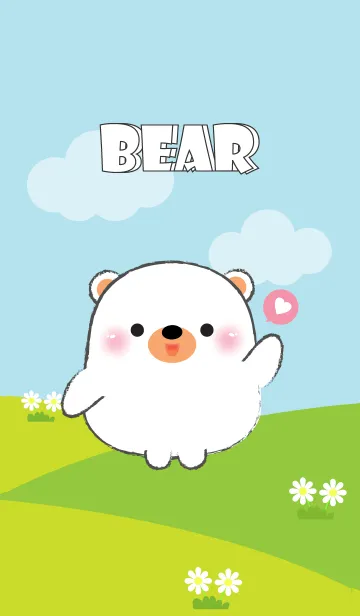 [LINE着せ替え] Pretty Fat White Bear Theme (jp)の画像1