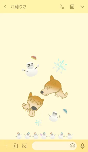 [LINE着せ替え] 雪だるまと柴犬の画像3