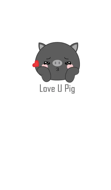 [LINE着せ替え] Love You Black Pig Theme (jp)の画像1
