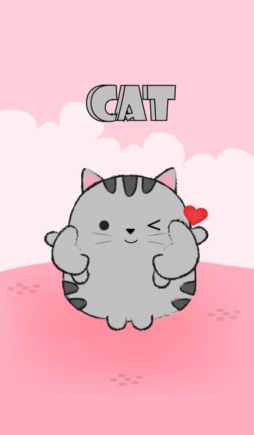 [LINE着せ替え] Love You Gray Cat (jp)の画像1