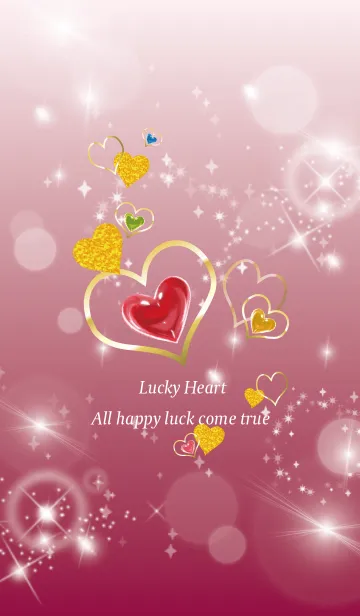 [LINE着せ替え] ピンク : 恋愛運UP！ゴールドハートの画像1