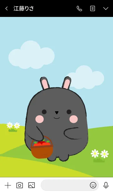 [LINE着せ替え] Pretty Fat Black Rabbit Theme (jp)の画像3