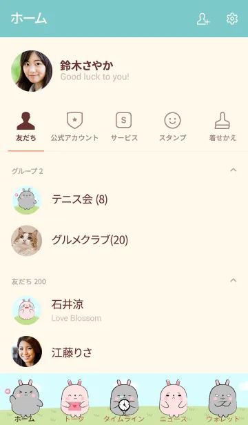 [LINE着せ替え] My Fat Sum Rabbit Theme2 (jp)の画像2