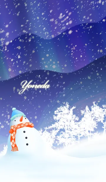 [LINE着せ替え] よねだ☆オーロラを眺める雪だるま☆冬の画像1