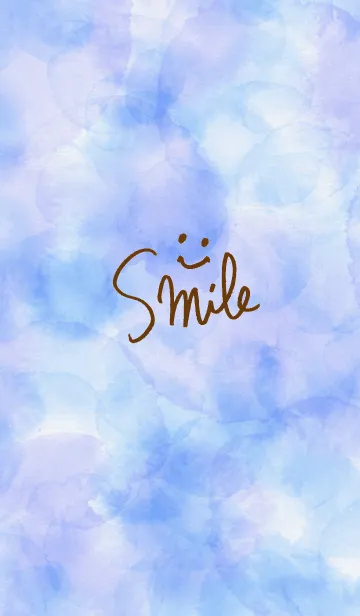 [LINE着せ替え] スマイル-水彩青色16-の画像1