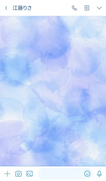 [LINE着せ替え] スマイル-水彩青色16-の画像3