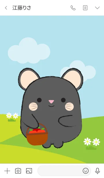 [LINE着せ替え] Pretty Fat Black Mouse Theme (jp)の画像3