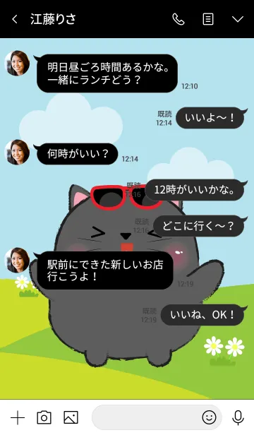 [LINE着せ替え] Pretty Fat Black Cat Theme (jp)の画像4