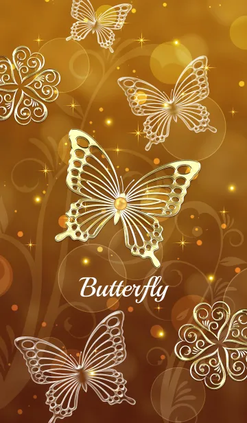 [LINE着せ替え] 運気上昇 ！？ Golden Butterfly☆彡の画像1