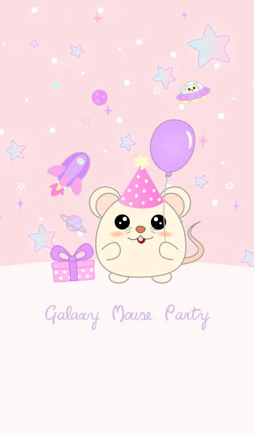 [LINE着せ替え] Galaxy Mouse Party (Soft pink)の画像1