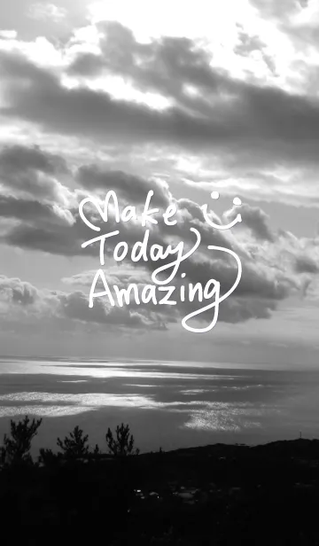 [LINE着せ替え] モノクロ雲-スマイル18-の画像1