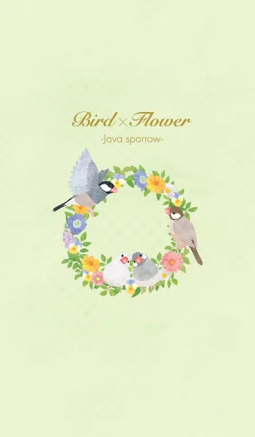 [LINE着せ替え] Bird x Flower -文鳥-の画像1