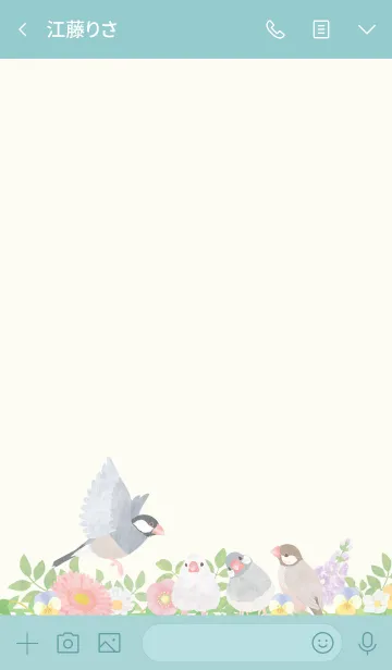 [LINE着せ替え] Bird x Flower -文鳥-の画像3