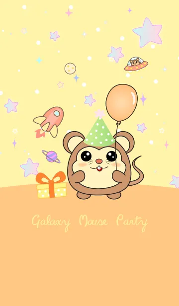 [LINE着せ替え] Galaxy Mouse Party (Orange Yellow)の画像1