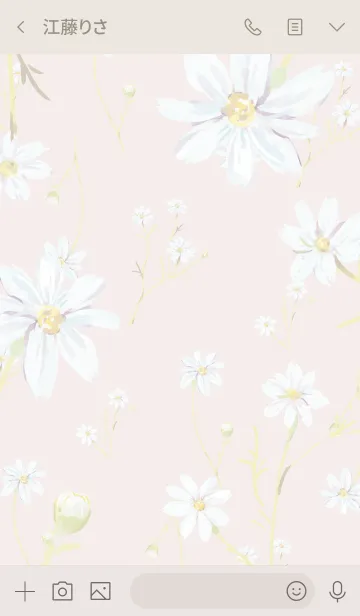 [LINE着せ替え] Cosmos-Art -pink beige-の画像3