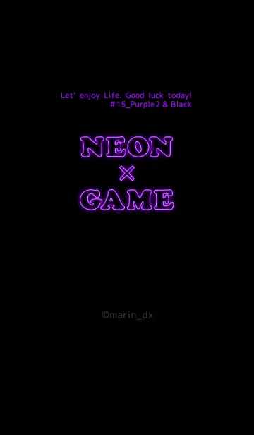 [LINE着せ替え] NEON ＆ GAME #15_紫2 ＆ 黒の画像1