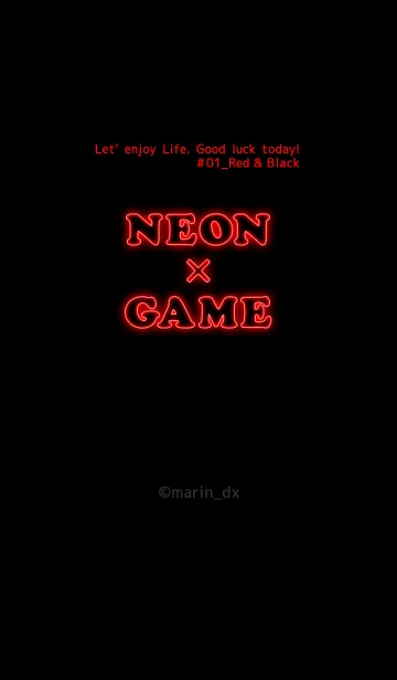 [LINE着せ替え] NEON ＆ GAME #01_赤 ＆ 黒の画像1