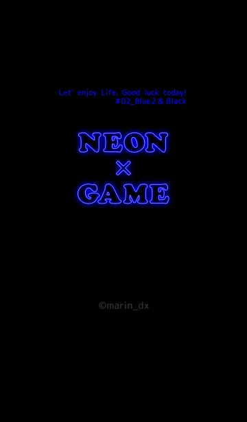 [LINE着せ替え] NEON ＆ GAME #02_青2 ＆ 黒の画像1