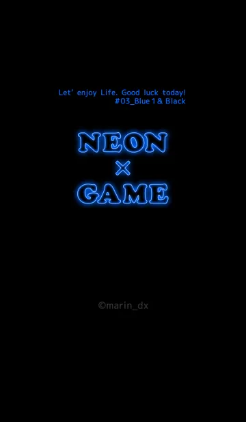 [LINE着せ替え] NEON ＆ GAME #03_青1 ＆ 黒の画像1