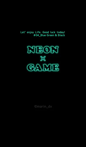 [LINE着せ替え] NEON ＆ GAME #04_青緑 ＆黒の画像1