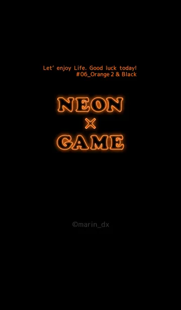 [LINE着せ替え] NEON ＆ GAME #06_橙2 ＆ 黒の画像1
