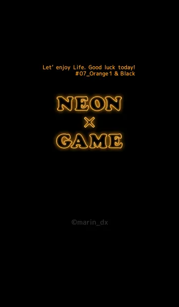 [LINE着せ替え] NEON ＆ GAME #07_橙1 ＆ 黒の画像1