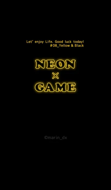 [LINE着せ替え] NEON ＆ GAME #08_黄 ＆ 黒の画像1